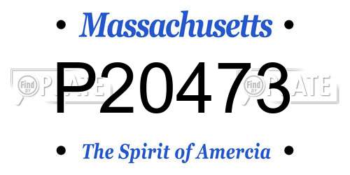 P20473 Massachusetts License Plate