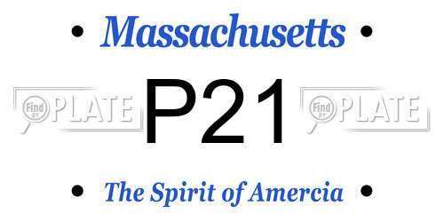 P21 Massachusetts License Plate