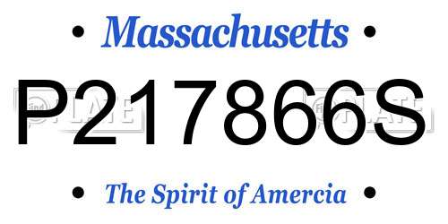 P217866S Massachusetts License Plate
