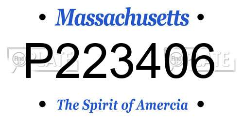 P223406 Massachusetts License Plate