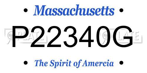 P22340G Massachusetts License Plate