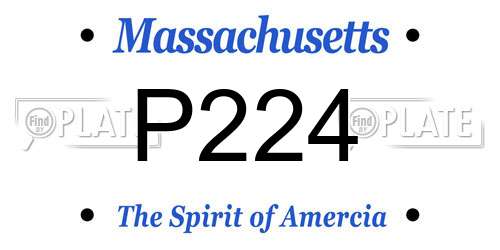 P224 Massachusetts License Plate