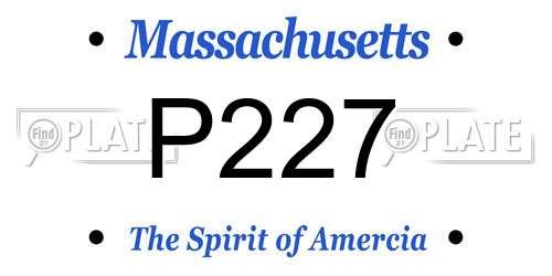 P227 Massachusetts License Plate