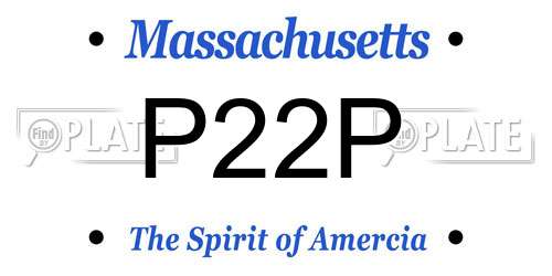 P22P Massachusetts License Plate