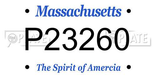 P23260 Massachusetts License Plate