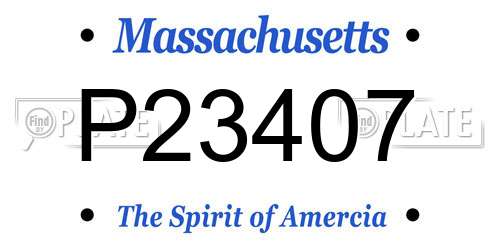 P23407 Massachusetts License Plate