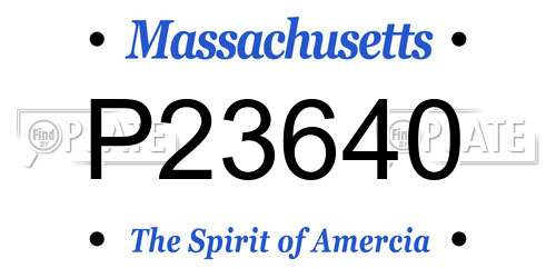 P23640 Massachusetts License Plate