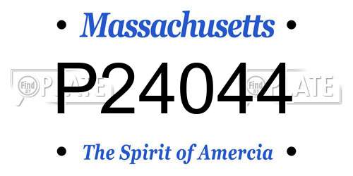 P24044 Massachusetts License Plate