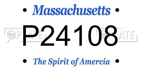 P24108 Massachusetts License Plate