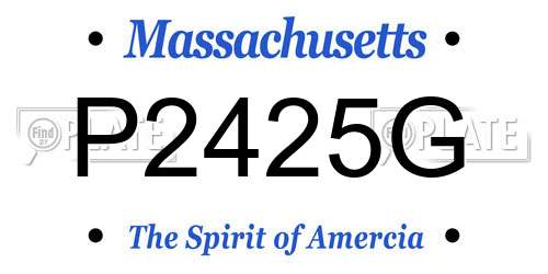 P2425G Massachusetts License Plate