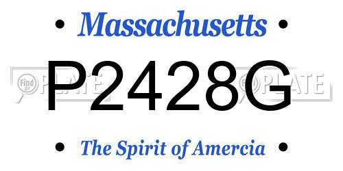 P2428G Massachusetts License Plate
