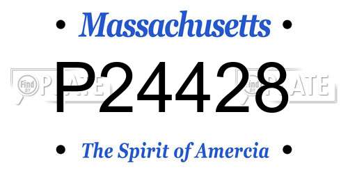 P24428 Massachusetts License Plate