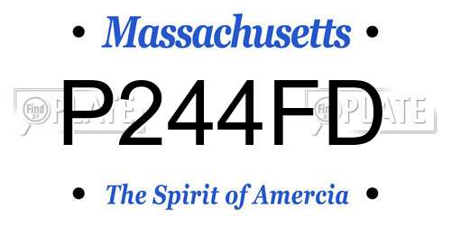 P244FD Massachusetts License Plate