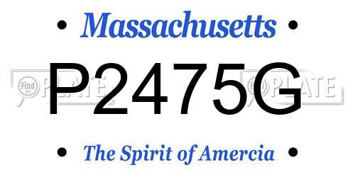P2475G Massachusetts License Plate