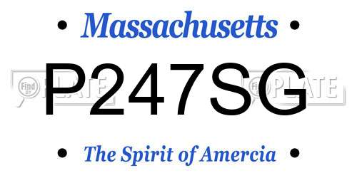 P247SG Massachusetts License Plate
