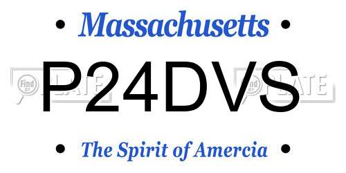 P24DVS Massachusetts License Plate