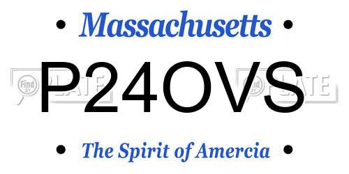 P24OVS Massachusetts License Plate