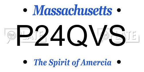 P24QVS Massachusetts License Plate
