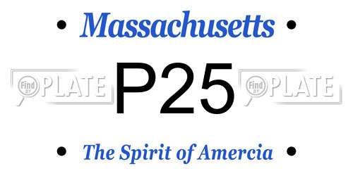 P25 Massachusetts License Plate