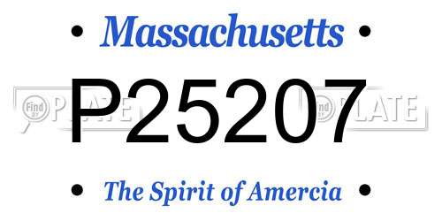 P25207 Massachusetts License Plate