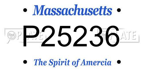 P25236 Massachusetts License Plate