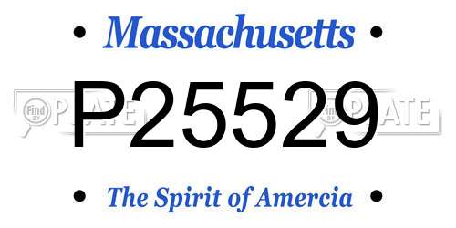 P25529 Massachusetts License Plate