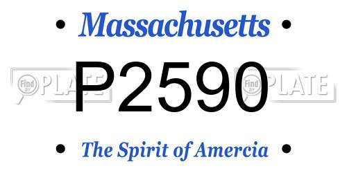 P2590 Massachusetts License Plate