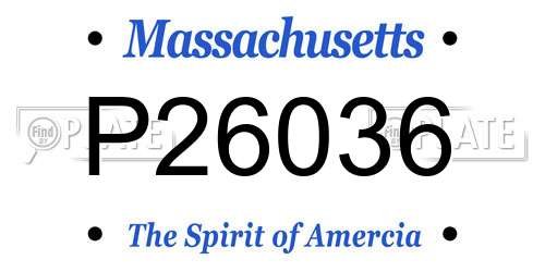 P26036 Massachusetts License Plate
