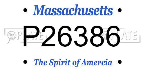 P26386 Massachusetts License Plate
