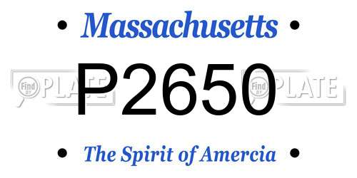 P2650 Massachusetts License Plate