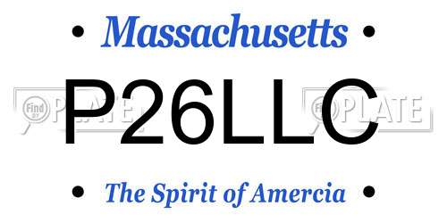 P26LLC Massachusetts License Plate