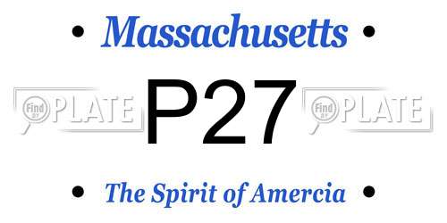 P27 Massachusetts License Plate