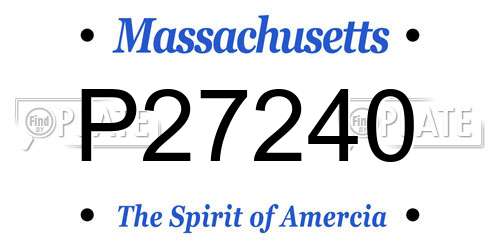 P27240 Massachusetts License Plate