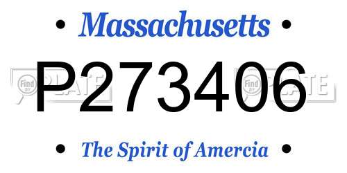 P273406 Massachusetts License Plate