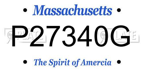 P27340G Massachusetts License Plate
