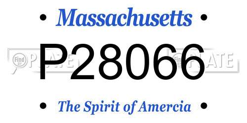 P28066 Massachusetts License Plate