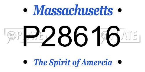 P28616 Massachusetts License Plate