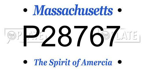 P28767 Massachusetts License Plate