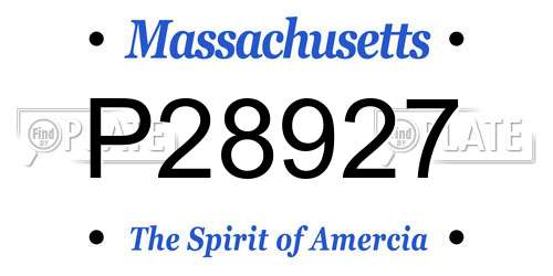 P28927 Massachusetts License Plate