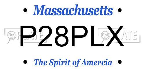 P28PLX Massachusetts License Plate