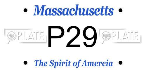 P29 Massachusetts License Plate