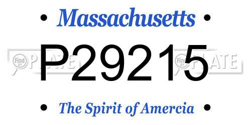 P29215 Massachusetts License Plate