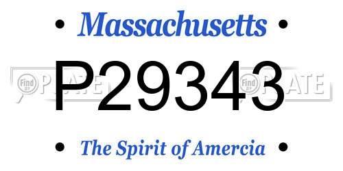 P29343 Massachusetts License Plate