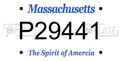 P29441 Massachusetts License Plate