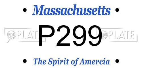 P299 Massachusetts License Plate