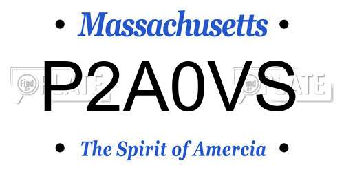 P2A0VS Massachusetts License Plate