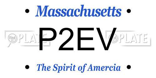 P2EV Massachusetts License Plate