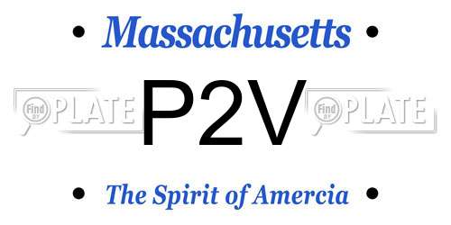 P2V Massachusetts License Plate
