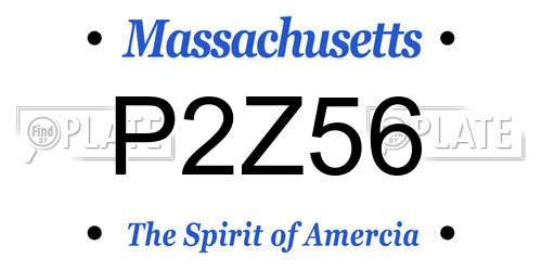 P2Z56 Massachusetts License Plate