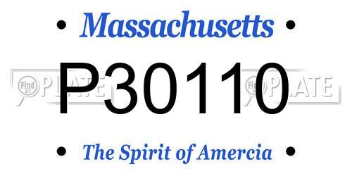 P30110 Massachusetts License Plate